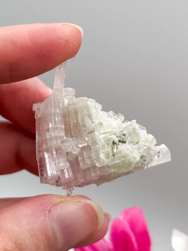 Pink Tourmaline on Quartz Specimen